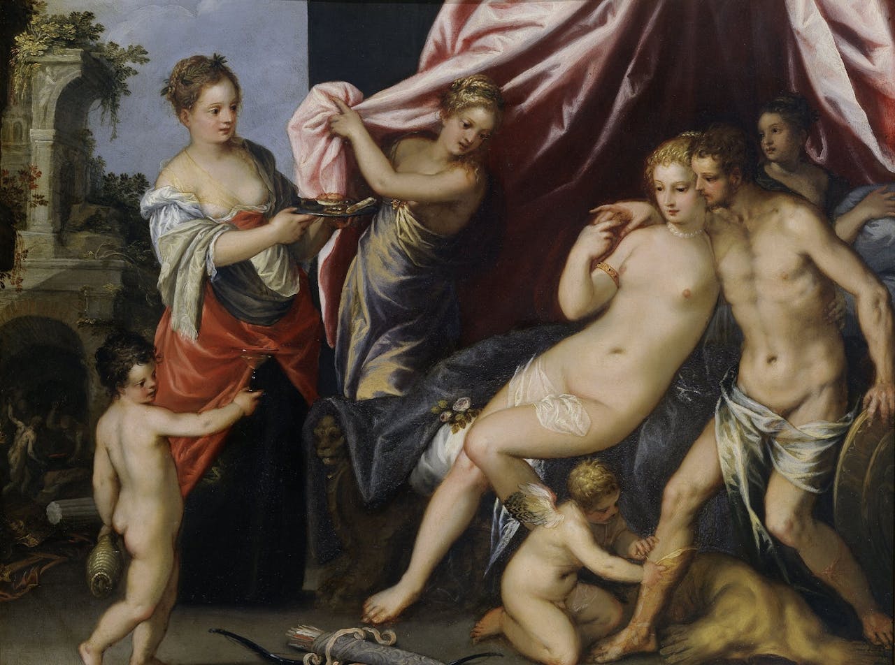 Venus en Mars schilderij van Hans Rottenhammer.