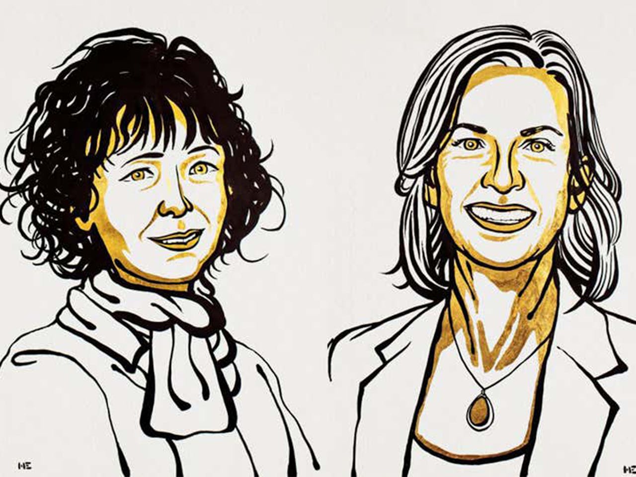 De winnaars van de Nobelprijs voor de scheikunde 2020: Emmanuelle Charpentier en Jennifer A. Doudna.