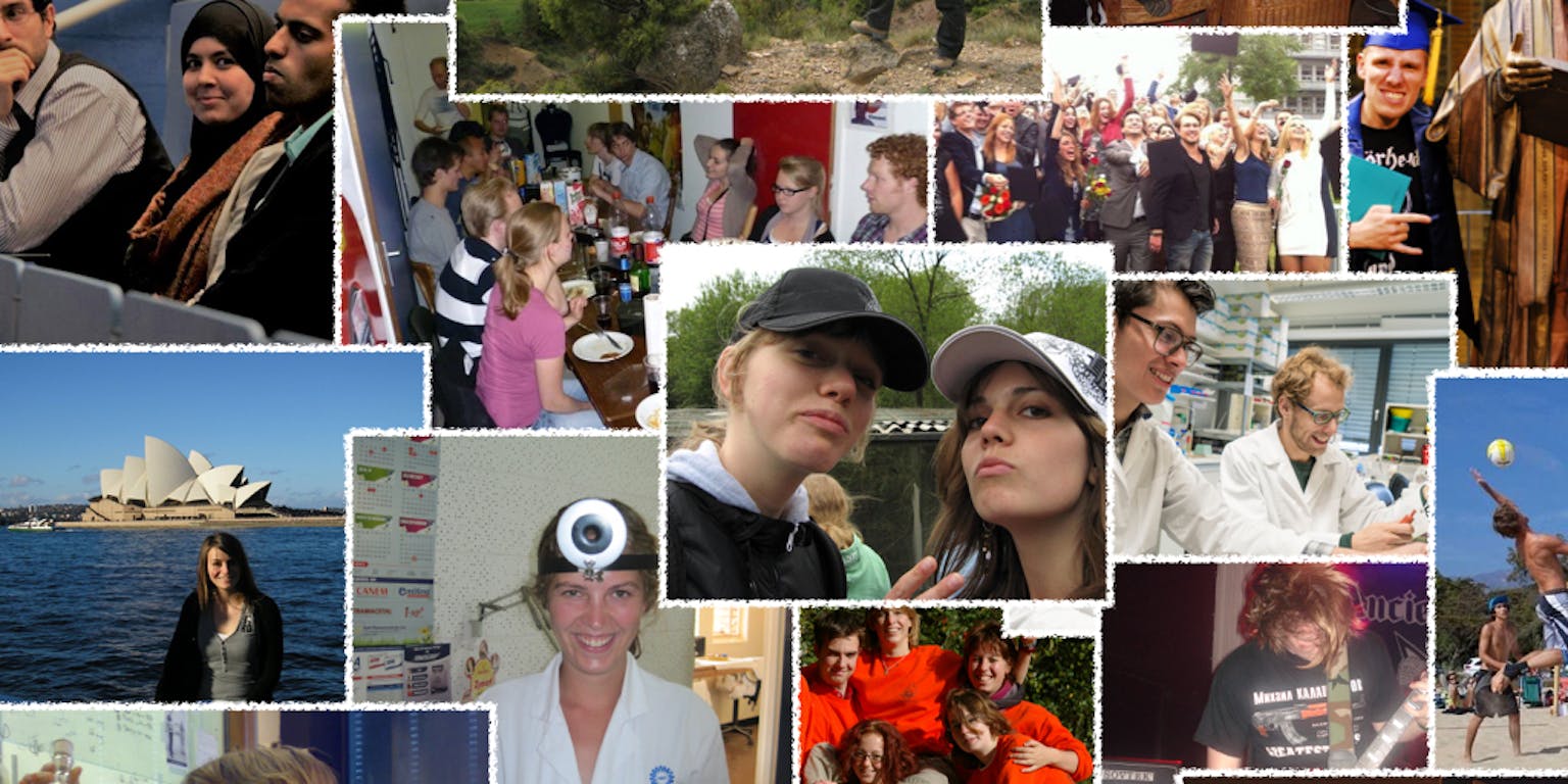 Een collage van foto's van mensen.